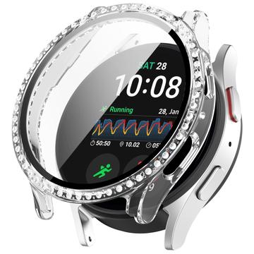 Samsung Galaxy Watch7 Rhinestone Dekorative Deksel med Skjermbeskytter - 44mm - Gjennomsiktig hvit Samsung Galaxy Watch7 Rhinestone Dekorative Deksel med Skjermbeskytter - 44mm - Gjennomsiktig hvit