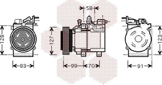 AC-kompressor VAN WEZEL 8200K160 AC-kompressor VAN WEZEL 8200K160