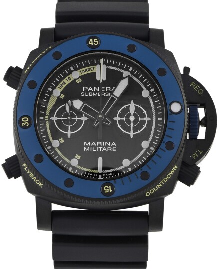 Panerai Herreklokke PAM02239 Submersible Sort/Gummi Ø47 mm