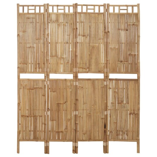 vidaXL Romdeler 4 paneler bambus 160x180 cm
