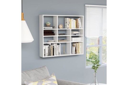 Vegghylle hvit 90x16x78 cm sponplate