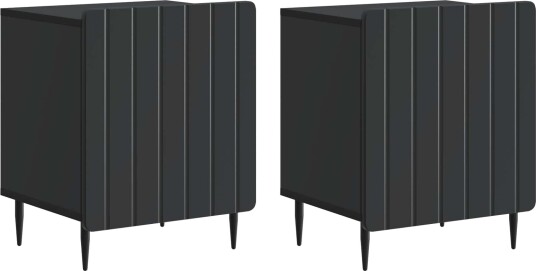 Nattbordskap 2 pcs Svart 43 x 34,5 x 52 cm Konstruert tre