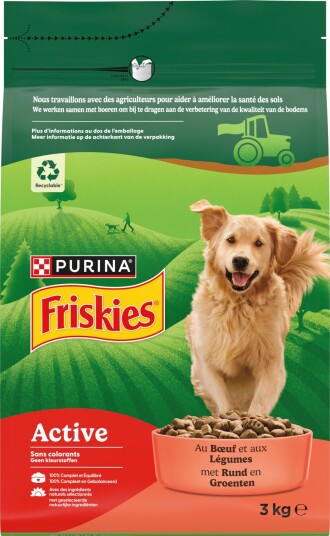 Friskies Tørrfôr Adult Purina Hund Active Med Okse 3 kg Friskies Tørrfôr Adult Purina Hund Active Med Okse 3 kg