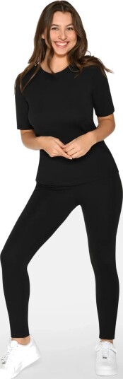 URBAN QUEST 4 Pack Women Bamboo Shortsleeved T Shirt Slim Fit Black S