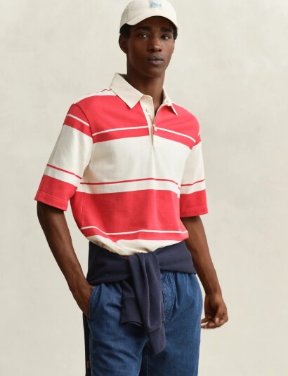 GANT Striped Ss Rugger Red L GANT Striped Ss Rugger Red L