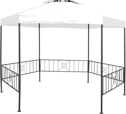 vidaXL Hagepaviljong 323x275x265 cm hvit 180 g/m²