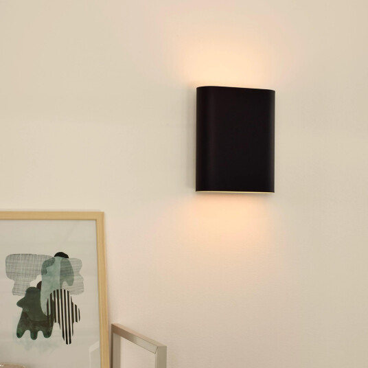 Lucide Ovalis vegglampe opp/ned - Svart/hvit