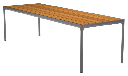 HOUE - FOUR Hagebord 270x90 - Mørk grå/Bambus