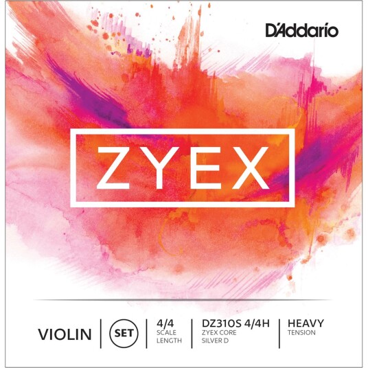 D'Addario Dz310s 4/4h Violin Strings Zyex Set Sølv D Heavy Tension