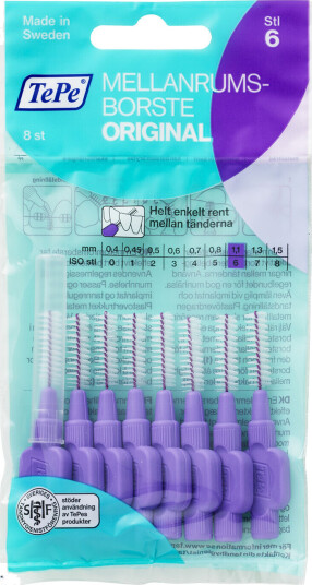 Tepe Original Mellomromsbørster 1.1 mm 8 Stk. Tepe Original Mellomromsbørster 1.1 mm 8 Stk.