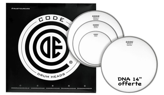 Code Drumheads Tpdnactdf Dna Fusion Pack 10", 12", 14" Coated + 14" Coated