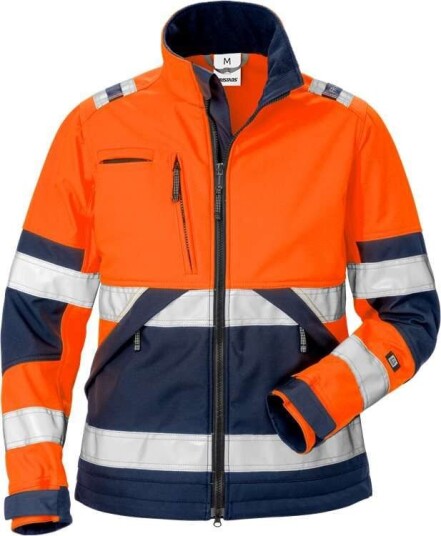Fristads Softshelljacka 4183 Wyh Klass 2, Dam Varsel Orange/marinblå L Fristads Softshelljacka 4183 Wyh Klass 2, Dam Varsel Orange/marinblå L