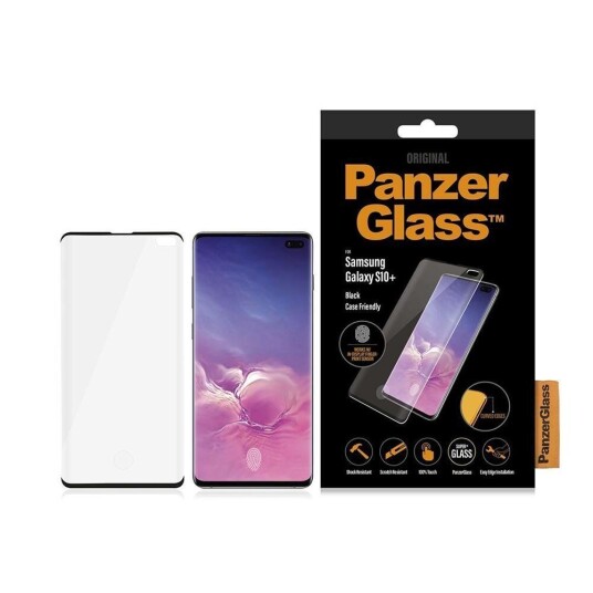 PanzerGlass Samsung Galaxy S10+ (Plus) PanzerGlass Curved Glass Skjermbeskytter - Fingerprint & Case Friendly - Svart