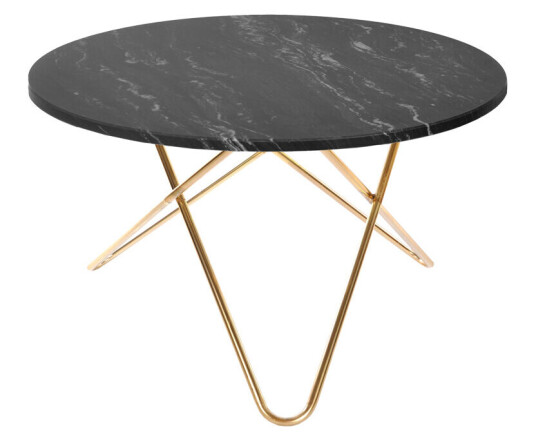 Ox Denmarq Big O Table spisebord marmor marquina, messingstativ