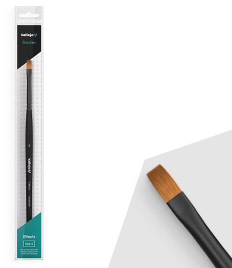 Vallejo Pensel - Flat Brush Synthetic 4 Vallejo Pensel - Flat Brush Synthetic 4