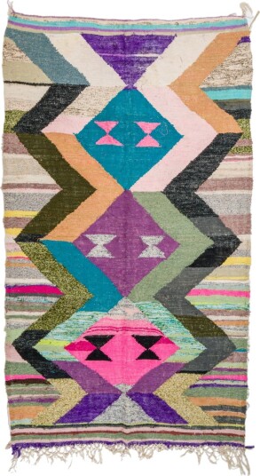 Marokkansk Boucherouite teppe 145 x 260 cm Størrelse: 145 x 260 cm