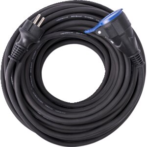 Gelia Skjøteledning 3x1,5 mm² IP44 svart gummi 10 meter Gelia Skjøteledning 3x1,5 mm² IP44 svart gummi 10 meter