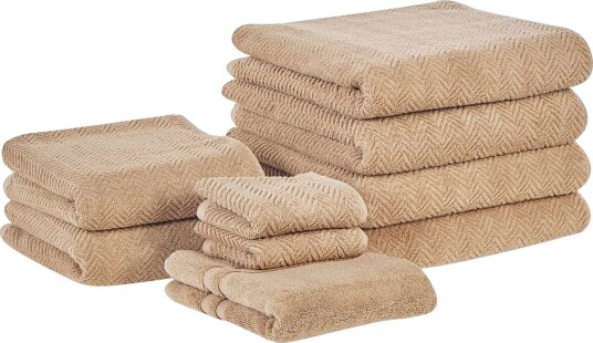 Håndkle Mitiaro sett á 9 Beige Beige