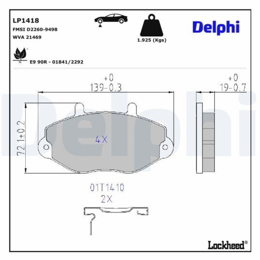 Bremseklosser DELPHI LP1418