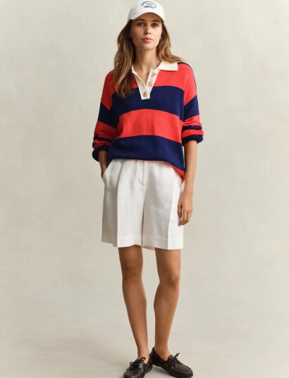 GANT Tailored Linen Blend Shorts White 44