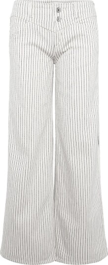 Mango Wide Leg Striped Jeans Beige 32