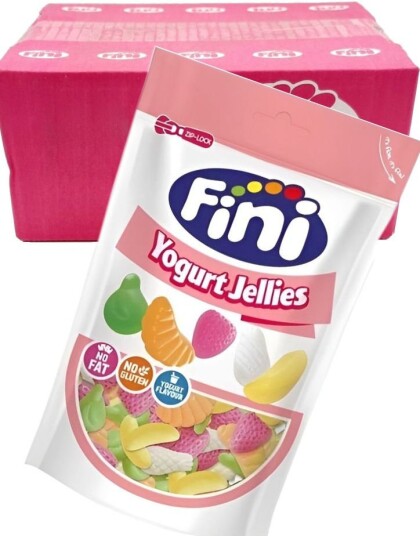 16 stk Fini Yogurt Jellies Gelegodteri med Yoghurtsmak Hel Eske 2,64 kg 16 stk Fini Yogurt Jellies Gelegodteri med Yoghurtsmak Hel Eske 2,64 kg
