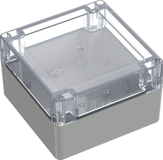 Tru Components TC 13865124 119,9 × 119,9 × 75 mm Polykarbonat Lysegrå Transparent