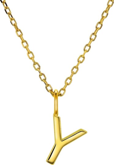 Pan Jewelry Letters smykke i 925 forgylt sølv Y