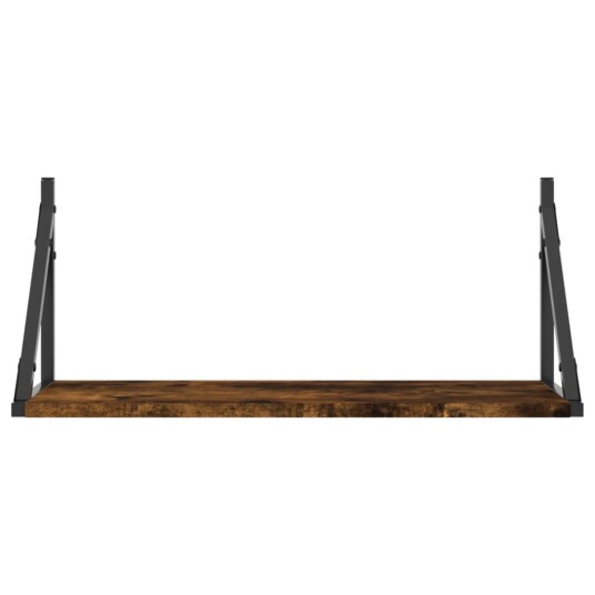 Vegghyller 2 stk røkt eik 60x25x25,5 cm konstruert tre 8721012046696