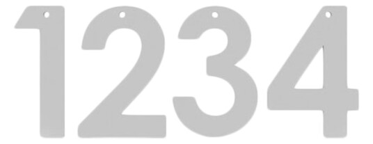 Numbers hanging hvit 4pk Numbers hanging hvit 4pk