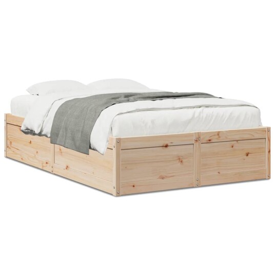 Sengeramme uten madrass hvit 135x190 cm heltre furu 8721102672828 Sengeramme uten madrass hvit 135x190 cm heltre furu 8721102672828