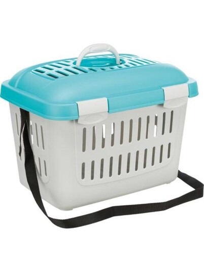 Trixie Midi-Capri transportboks for kaniner 44x33x32 cm lys grå/turkis Trixie Midi-Capri transportboks for kaniner 44x33x32 cm lys grå/turkis