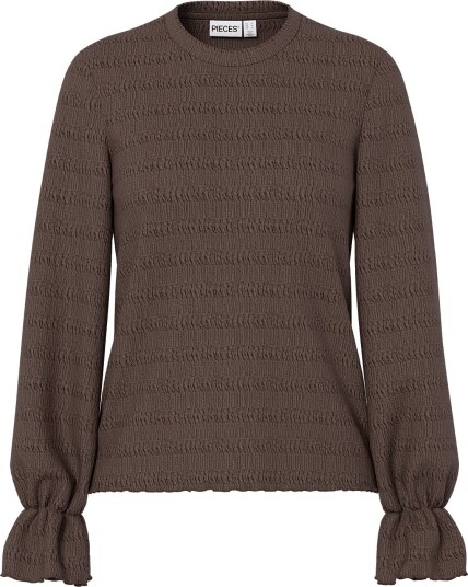 Pieces Pcdaisy Ls O Neck Top Jrs Noos Bc Brown XL
