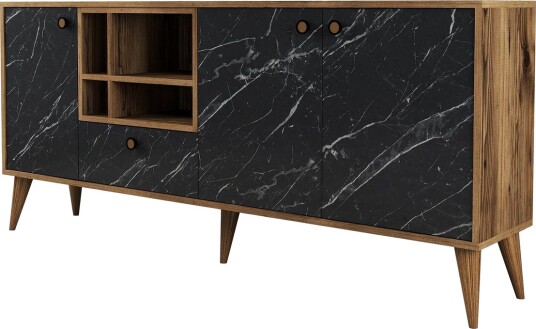 Scone Konsollbord 180 cm - Svart/Valnøtt