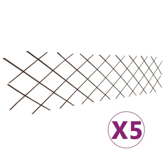 vidaXL Espaliergjerder selje 5 stk 180x60 cm