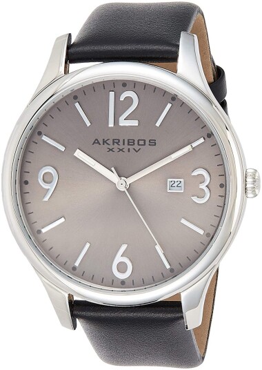 Akribos XXIV Herreklokke AK869SS Sølvfarget/Lær Ø44 mm Akribos XXIV Herreklokke AK869SS Sølvfarget/Lær Ø44 mm