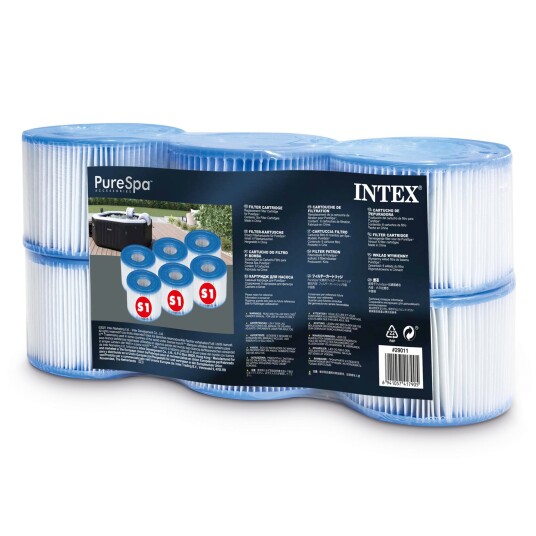 Filtre S1 komplett 6 stk sett Pure SPA INTEX 29011 Filtre S1 komplett 6 stk sett Pure SPA INTEX 29011