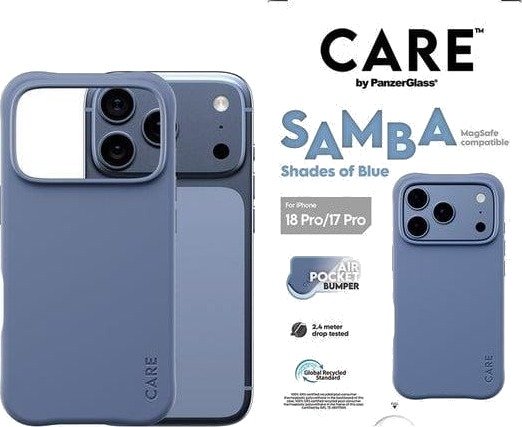 CARE by PanzerGlass Samba Case Shades of Blue w. MagSafe Apple iPhone 18 Pro | 17 Pro