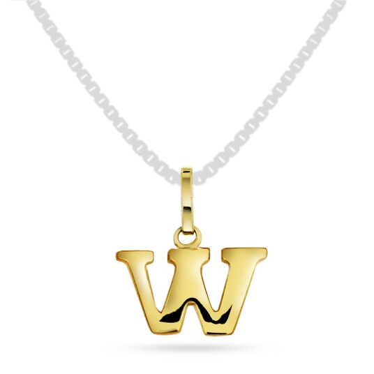 Pan Jewelry, Anheng i 585 gult gull bokstav W Pan Jewelry, Anheng i 585 gult gull bokstav W
