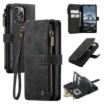 Caseme C30 Multifunksjonell iPhone 14 Pro Lommebok-deksel Svart