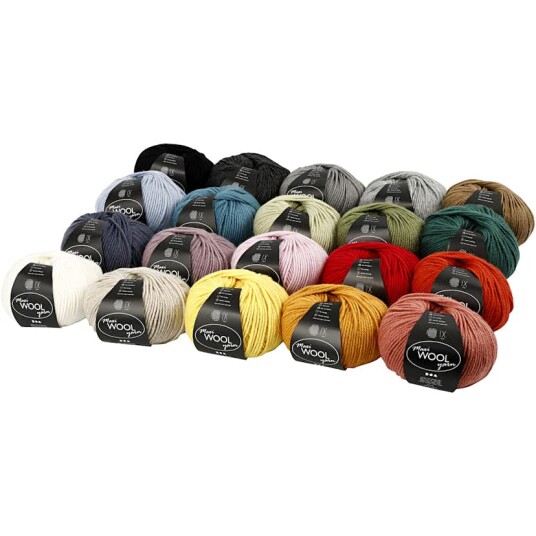 Creativ Company Ullgarn  Ass Farger 125 m 20X100 g/1 Pk