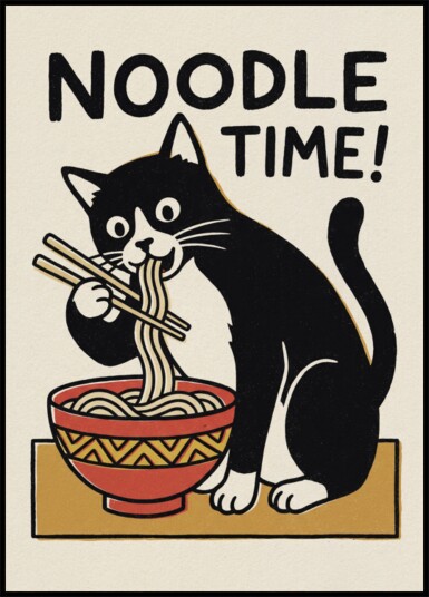 Noodle Time Cat Plakat / 40x50