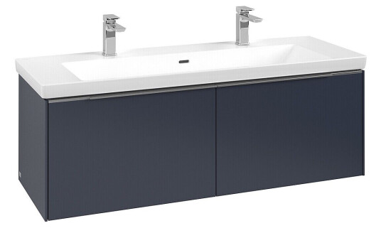 Villeroy & Boch  Subway 3.0 Servantskap m/2 skuffer 1272x429x478 mm Blå Matt