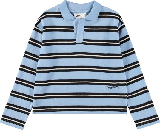 Molo Poloskjorte Mille Topaz Stripe Molo 7 år (122) Genser Lyseblå