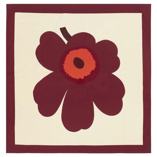 Marimekko Unikko Duk Vanilje/Vinrød