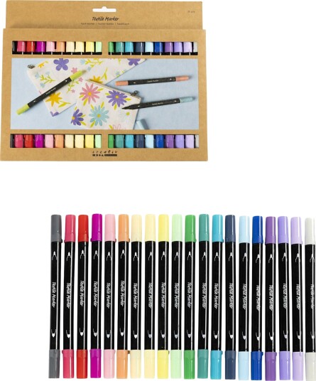 Creativ Company Tekstiltusjer Komplementfarger 20 Stk