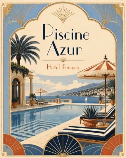 Plakat Piscine Azur Art Deco