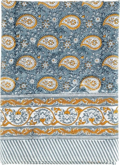 Chamois Bordduk Botanique Paisley Blå