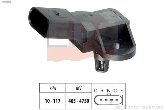Lufttrykksensor, høydetilpasning EPS 1.993.090