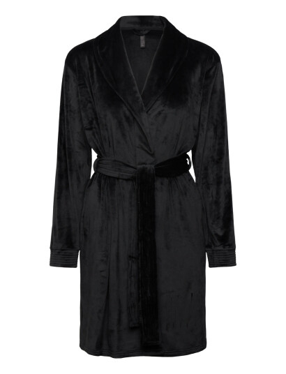 Hunkemöller Robe Short Velours Quilt Black XS/S Hunkemöller Robe Short Velours Quilt Black XS/S
